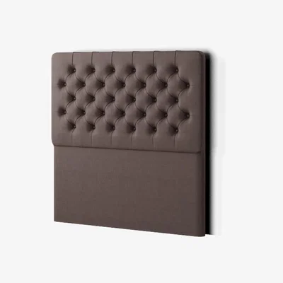 The Range Mary Chesterfield Headboard Floor Standing  Matching Buttons Malham Weave - Slate / Double
