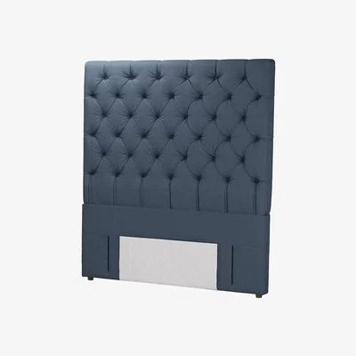 Sofa.com Standalone Rosalie 150cm Double Headboard in Midnight Blue Brushed Linen Cotton - sofa.com