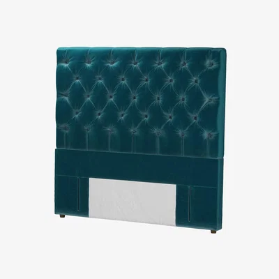 Sofa.com Standalone Rosalie 130cm Double Headboard in Deep Turquoise Cotton Matt Velvet - sofa.com