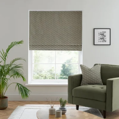Dunelm Geo Checkerboard Blackout Roman Blind