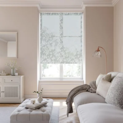 Dunelm Wisteria Luxe Sheer Fire Retardant Made to Measure Roller Blind