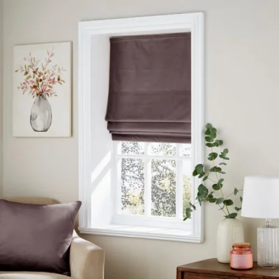Dunelm Recycled Velour Thistle Roman Blind Thistle