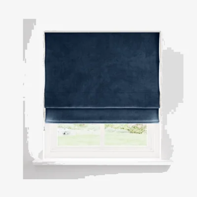 Dunelm Recycled Velour Ink Roman Blind Ink (Blue)