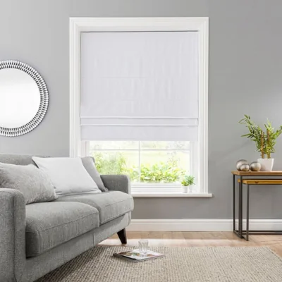 Dunelm Luna White Blackout Roman Blind White