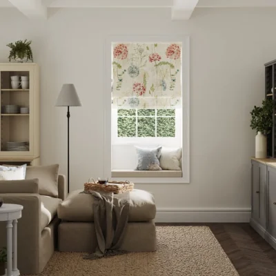 Dunelm Country Meadow Blackout Roman Blind Natural