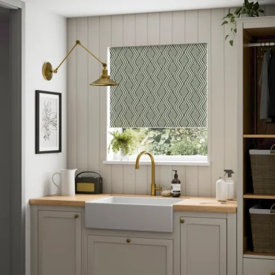 Dunelm Geo Print Blackout Moisture Resistant Roller Blind