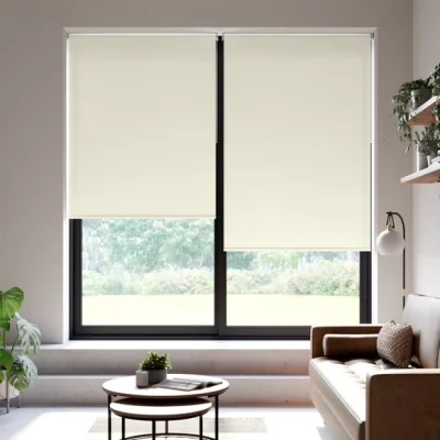 Dunelm Linen Look Sheer Fire Retardant Made to Measure Roller Blind