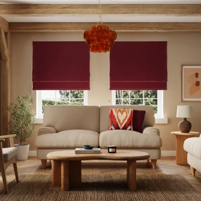 Dunelm Luna Wine Blackout Roman Blind Wine (Red)