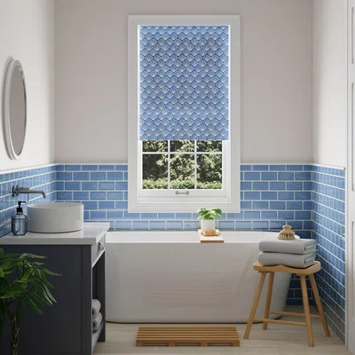 Dunelm Mini Shells Roller Blind Classic Blue