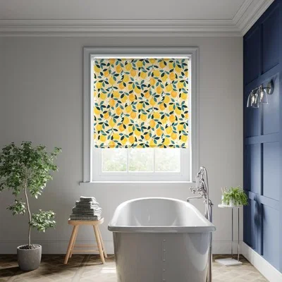 Dunelm Sicily Lemons Fire Retardant Blackout Made to Measure Roller Blind