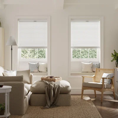 Dunelm White Bamboo 50mm Slats Venetian Blind White