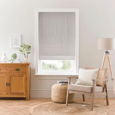 Dunelm Luna Dove Grey Fleece Thermal Roman Blind Dove (Grey)