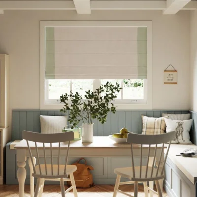Dunelm Luna Bordered Sage Roman Blind Sage