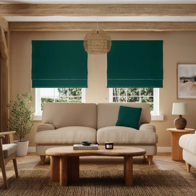 Dunelm Luna Emerald Blackout Roman Blind Emerald