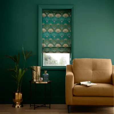 Dunelm Pierre Fan Blackout Roman Blind Emerald
