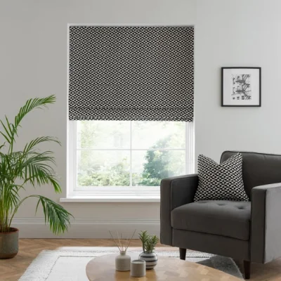 Dunelm Geo Checkerboard Blackout Roman Blind