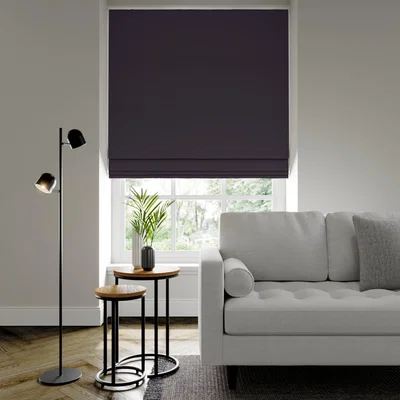 Dunelm Panama Plain Made to Measure Roman Blind Panama_Noir