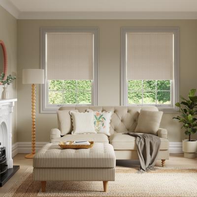 Dunelm Linford Stripe Natural Blackout Roller Blind Natural