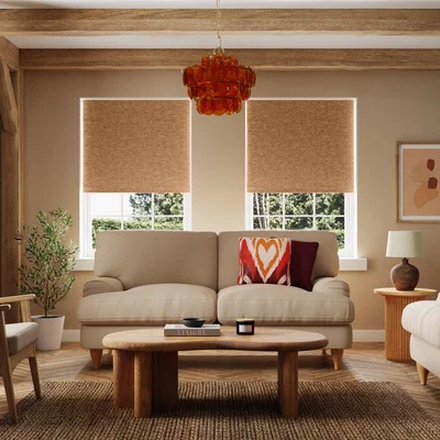 Dunelm Luna Camel Blackout Roller Blind Camel