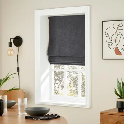 Dunelm Wynter Charcoal Roman Blind Charcoal