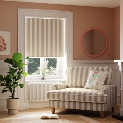 Dunelm Beatrice Stripe Natural Blackout Roller Blind Beatrice Natural