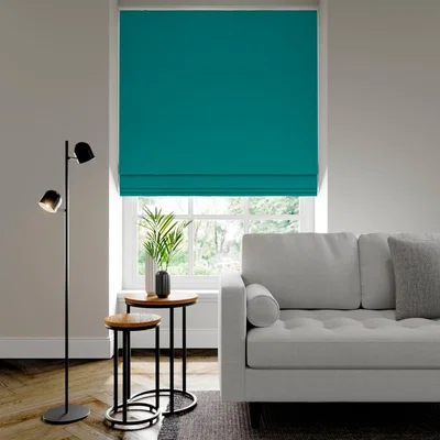 Dunelm Panama Plain Made to Measure Roman Blind Panama_Petrol