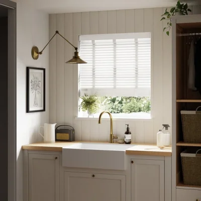 Dunelm Return - White Fauxwood 50mm Taped Venetian Blind