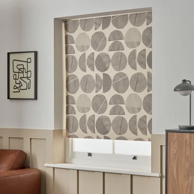 Habitat Habitat Drawn Circles Blackout Cream Roller Blind - 120cm