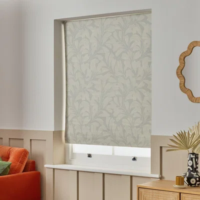 Habitat Habitat Linear Leaves Blackout Grey Roller Blind - 90cm