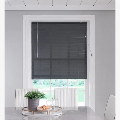 Homebase Aluminium Venetian Blind - Charcoal - 70x160cm