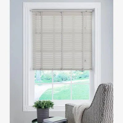 Homebase 50mm Wood Venetian Blind - Grey - 70x130cm