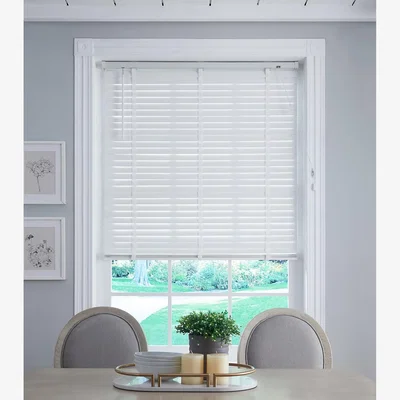 Homebase 50mm Wood Venetian Blind - White - 155x160cm