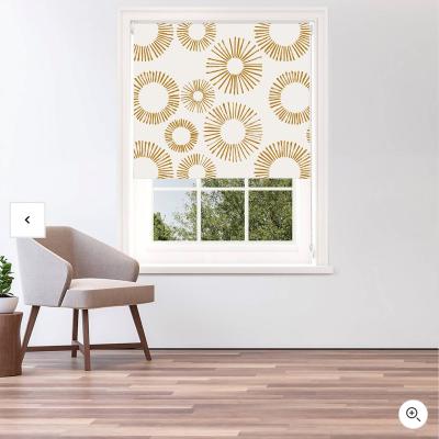 Homebase Lister Cartwright Mustard Linear Circles Blackout Blind - 90cm