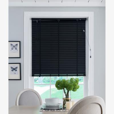 Homebase 50mm Wood Venetian Blind - Black - 70x130cm