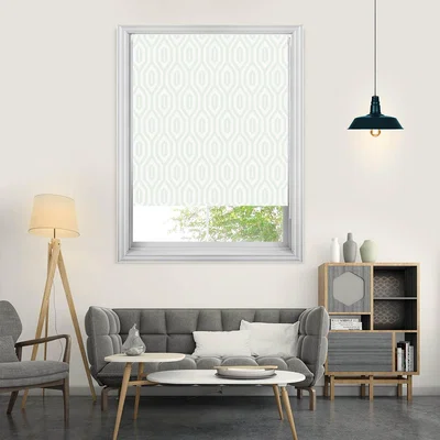 Homebase Lister Cartwright Sage Green Diamond Lines Blackout Blind - 60cm