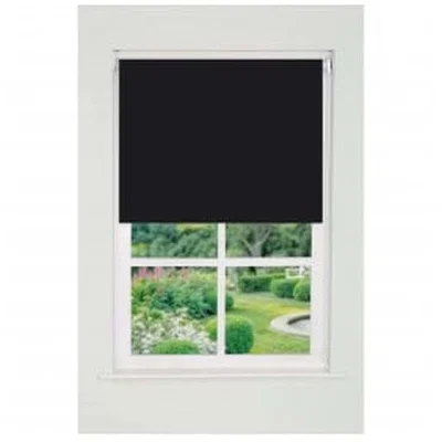 The Range Plain Straight Edge Daylight Roller Blind (165cm Drop) - Black / 90cm