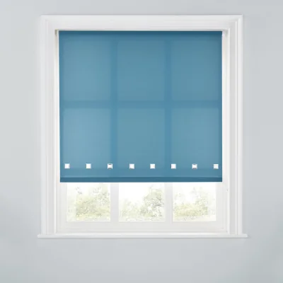 The Range A.Unique Home Premium Quality Trimmable Square Eyelet Window Roller Blind - BLUE STONE / 90cm