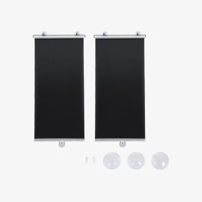 The Range Set of 2 Roller Blinds Window Shades - Black / 68cm