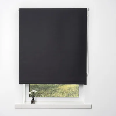The Range Divante Plain Blackout Roller Blind - Dark Slate / 90cm