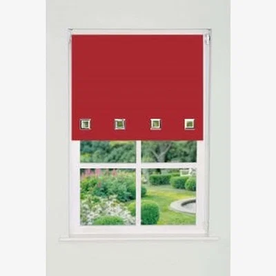 The Range Square Eyelet Edge Roller Blind (165cm Drop) - Red / 85cm