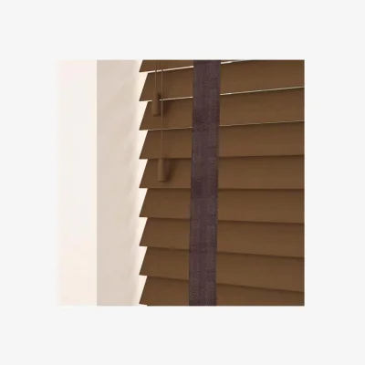 The Range 50mm Slat Real Wood Venetian Blind With Tapes 120cm Drop - Dark Oak / 240