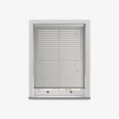 The Range 50mm Slat Grey Grained Faux Wood Venetian Blind With Strings 150cm Drop - Grey / 105