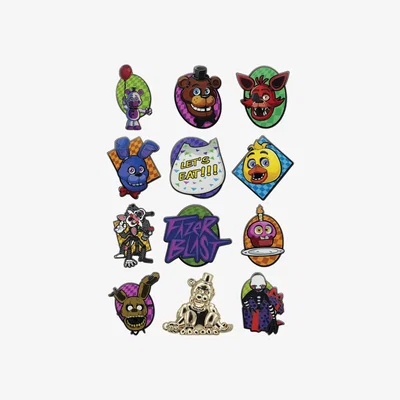 The Range Five Nights at Freddy's Mystery Pin Badge CDU Containing 12 Blind Boxes - Multi