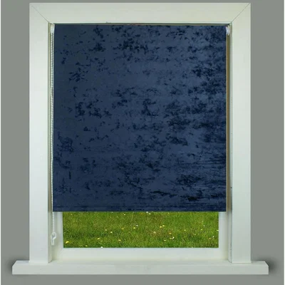 The Range Crushed Velvet Roller Blind - Blue