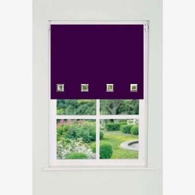 The Range Square Eyelet Edge Roller Blind (165cm Drop) - Aubergine / 50cm