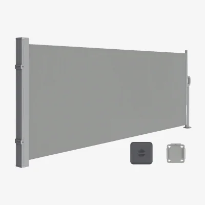 The Range SONGMICS Extendable Privacy Screen Sun Protection Opaque Outdoor Blind - Grey
