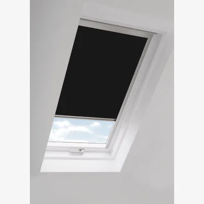 The Range Raven Black Thermal Blackout Skylight Roller Blinds (Velux Roof Windows G Codes) - Raven / 118cm / 78cm