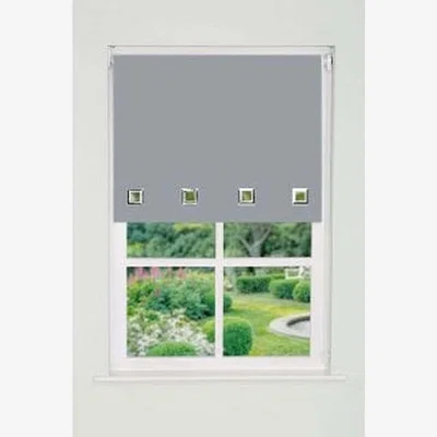 The Range Square Eyelet Edge Roller Blind (165cm Drop) - Light Grey / 150cm