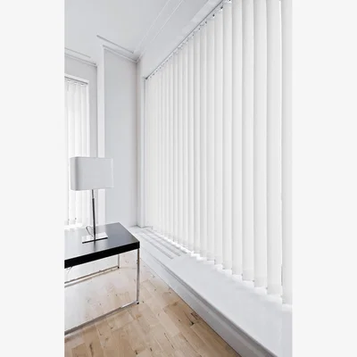 The Range Dimout Vertical Blind Including Headrail - White / 120cm / 240cm