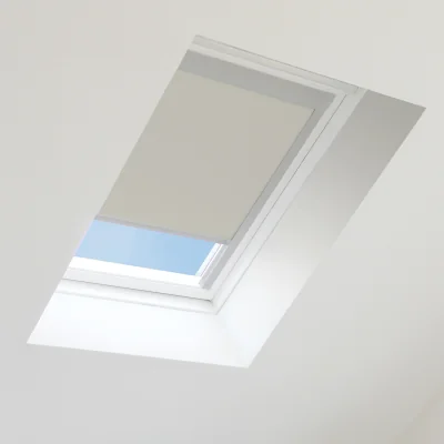 The Range Bloc Skylight Blind for Velux Roof Window, Size U08, Blackout Light Grey, Silver Frames